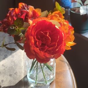 Vibrant Floral Arrangement in Glass Vase